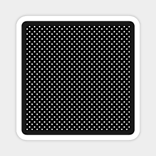 White on black polka dots Magnet