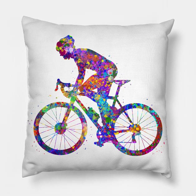 Road biker Pillow by Yahya Art