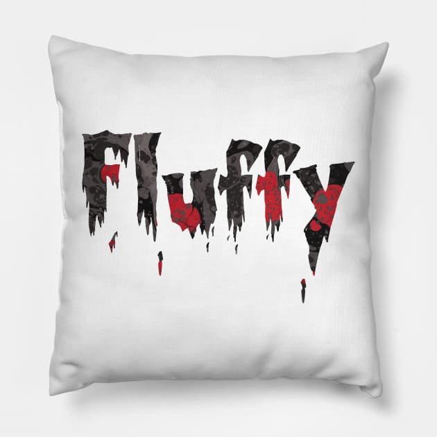 Ironic Gothic Horror Fluffy Pillow by MarbleCloud