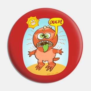 Bad summer sunburn for a funny dinosaur Pin