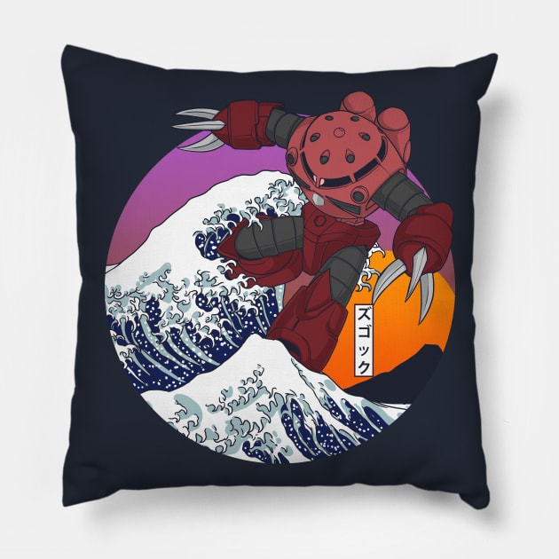 Z'Gok out of Kanagawa Pillow by WahyudiArtwork