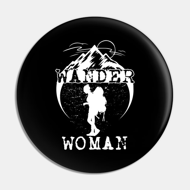 Wander Woman Funny Hiking Gift For Women Pin by paola.illustrations