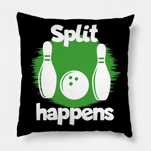 Bowling split happens Pillow by maxcode