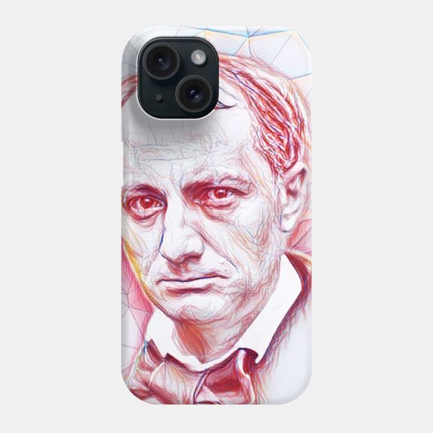 Charles Baudelaire Portrait | Charles Baudelaire Artwork | Line art Phone Case by JustLit