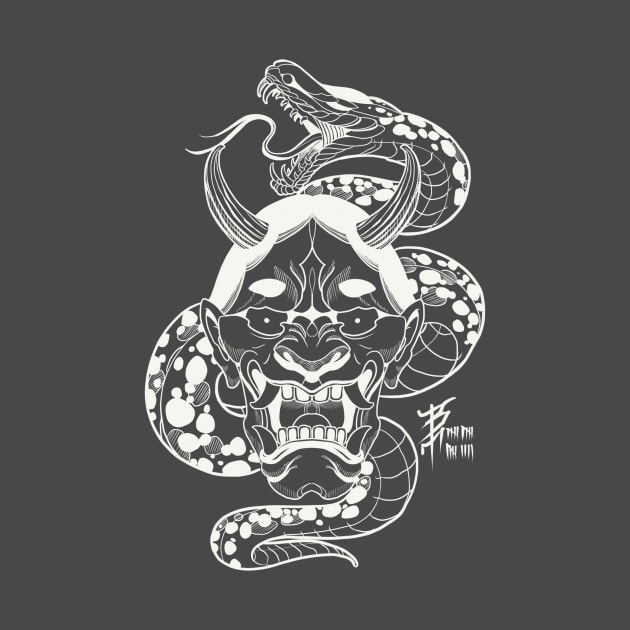 White hannya snake by BabyTim