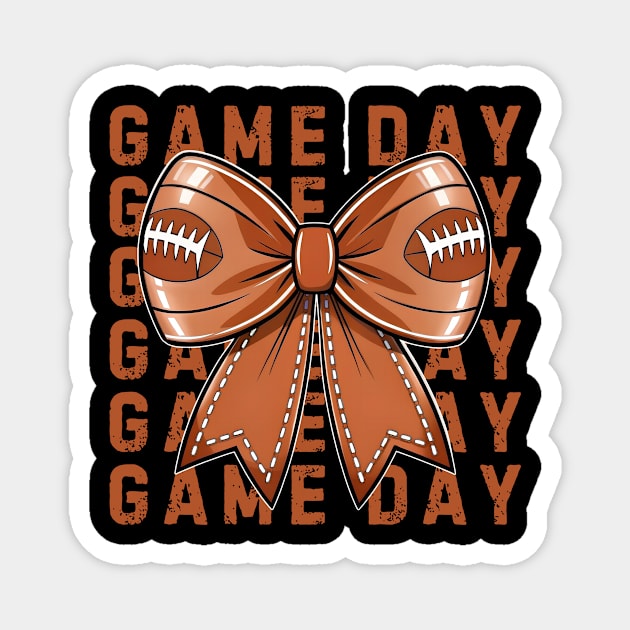 Coquette Football Bow Game Day Magnet by The WYLD Tribe