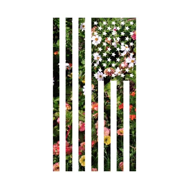 Floral USA Flag by SlothgirlArt