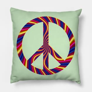 Peace Sign - Psychedelic Colors Pillow