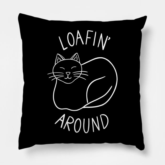 Loafin' around (white) Pillow by carolinewillustration