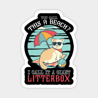 Cat Beach Giant Litterbox Cat Holiday Vacation Summer Magnet