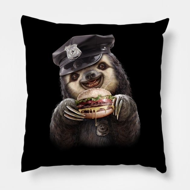 BURGER COP Pillow by ADAMLAWLESS