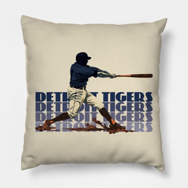 Retro Detroit Tigers Slugger Pillow by Rad Love