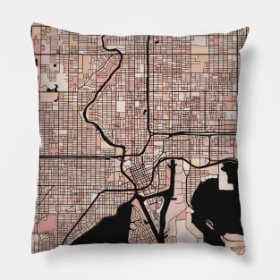 Tampa Map Pattern in Soft Pink Pastels Pillow