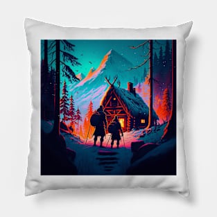 Valheim Vikings Cabin in the mountains Pillow