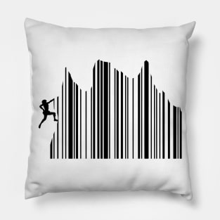 Climbing Barcode Mountains Hiking Pillow