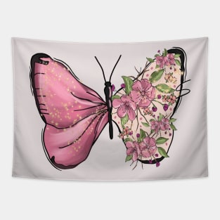 Floral Butterfly Tapestry