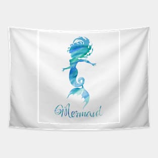 Mermaid Watercolor Sketch Tapestry