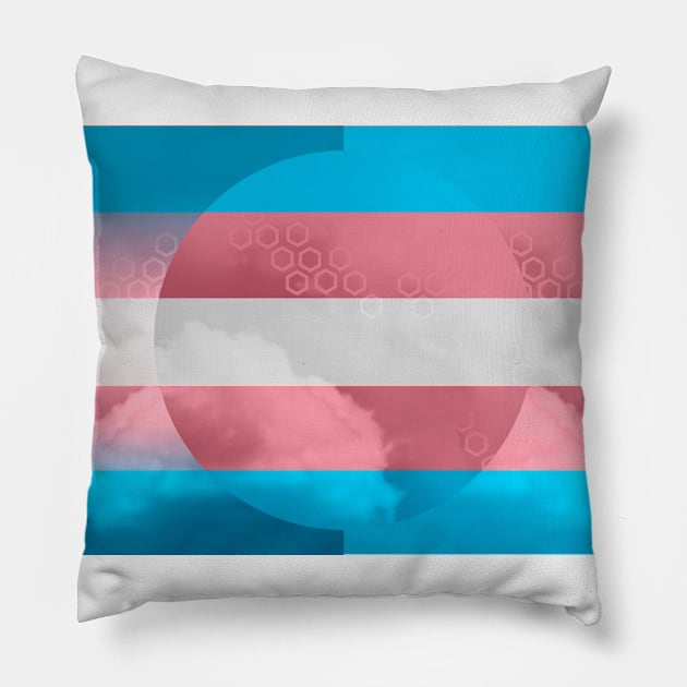 Clarity (Trans Pride) Pillow by sandpaperdaisy