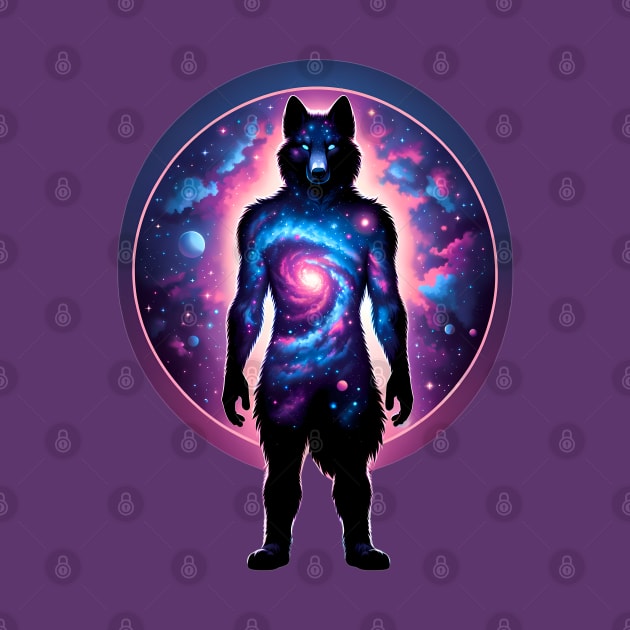 Anthro Furry Wolf Cosmic Space Art by Blue Bull Bazaar