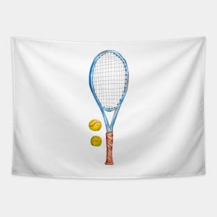 Tennis racket with tennis balls_2 Tapestry