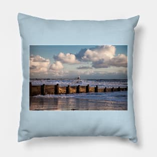 Sunshine and stormy sea Pillow