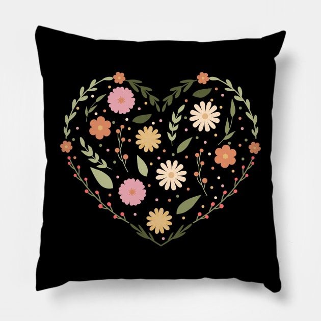 Heart made of flowers Pillow by Lucadev