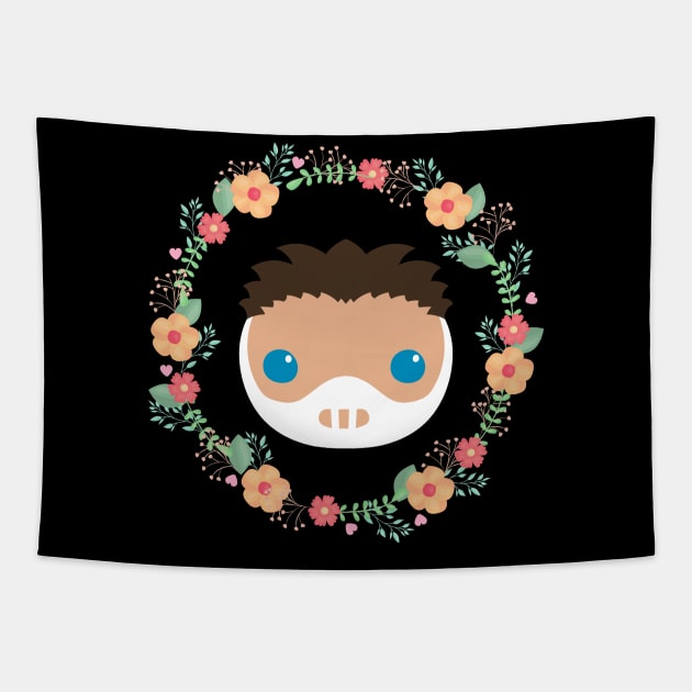Cute Chibi Will Graham with Flower Crown Tapestry by OrionLodubyal