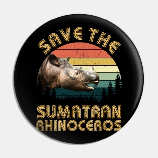 Save The Sumatran Rhinoceros Pin