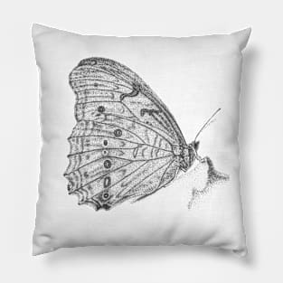 White Morpho Butterfly Pillow