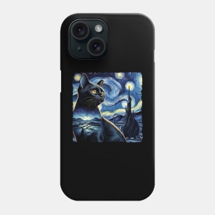 Bombay Starry Night Inspired - Artistic Cat Phone Case