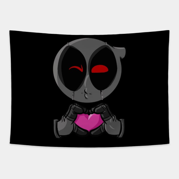 X-Force DP heart Emoji Tapestry by richardsimpsonart