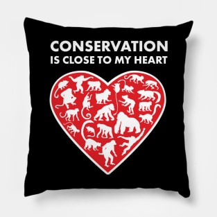 Primates Conservation Heart Pillow