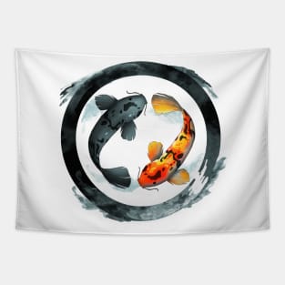 Ying Yang Koi Tapestry