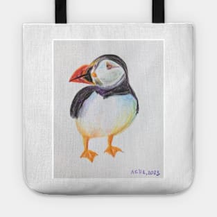 Puffin - drawing with color pencils Tote