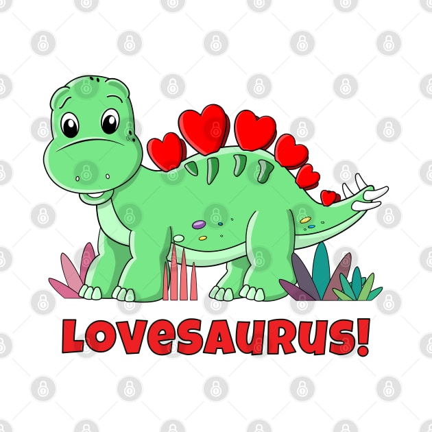 Cute Cartoon Baby Dinosaur Stegosaurus - Lovesaurus by brodyquixote