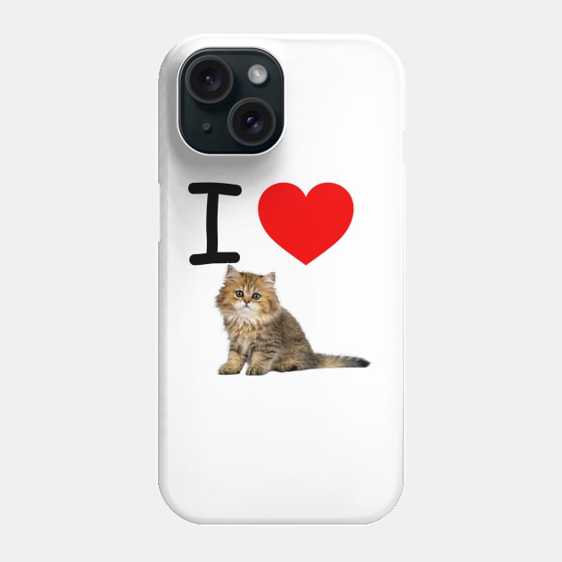 I HEART CUTE FLUFFY KITTEN Phone Case by EmoteYourself