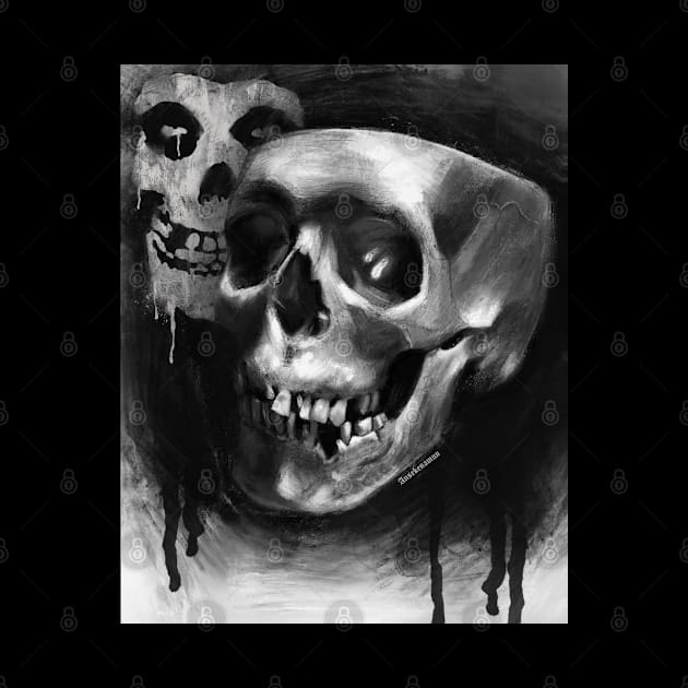 Misfit - Gothic Skull Print by Ansekenamun by Ansekenamun