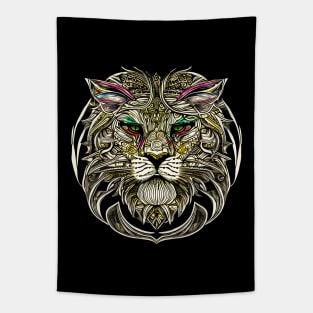 Fierce Lion Graphic Design Tapestry