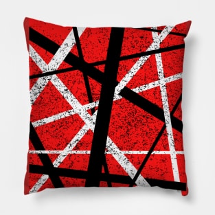 Distressed Retro 80s Striped Design Pillow