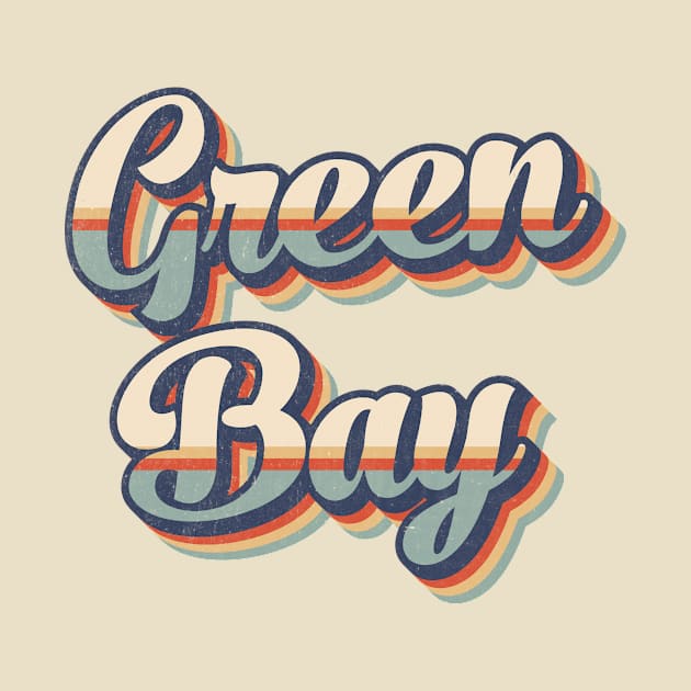 Green Bay // Retro Vintage Style by Stacy Peters Art
