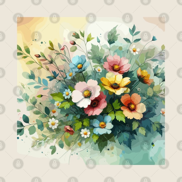 Colorful Spring Flowers by Jenni Arts