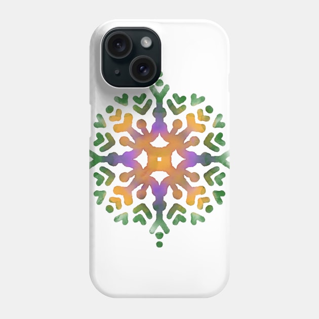 Phulkari Motif - Indian Punjab Traditional Folk Art in Digital Watercolors GC-126-05 Phone Case by GraphicCharms