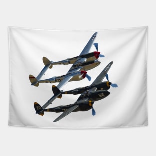 P-38s Formation No Background Tapestry