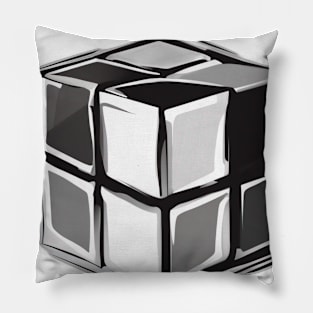 Rubic Cube Grey Shadow Silhouette Anime Style Collection No. 379 Pillow