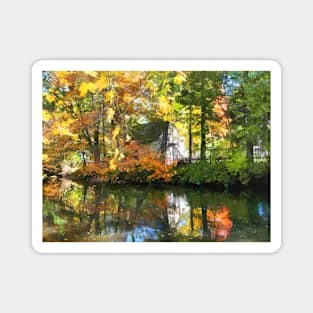 Little House by the Stream in Autumn Magnet