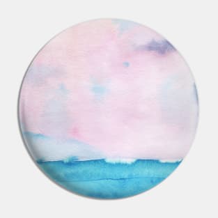 Watercolor landscape sky clouds Pin