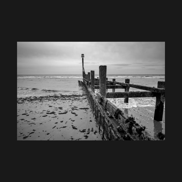 Wooden sea defences at low tide by yackers1