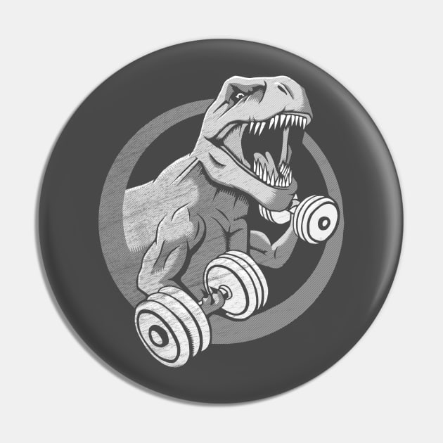 Big Guns - T-Rex Gym Muscles Pin by GAz