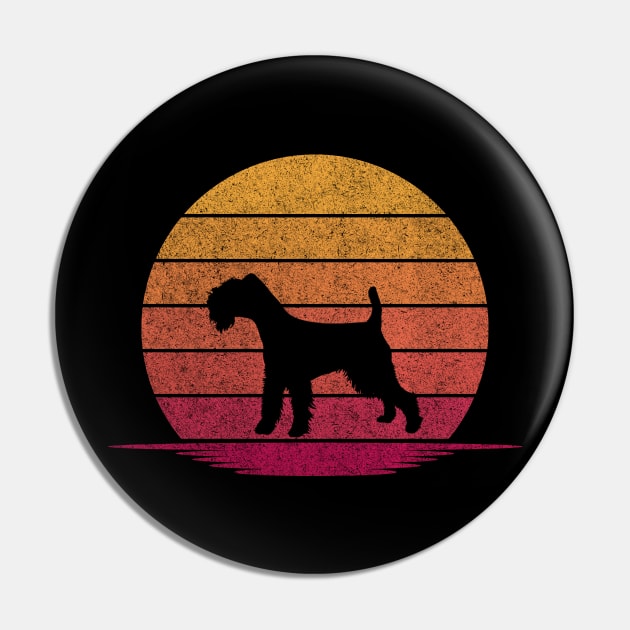 Awesome Funny Soft Coated Wheaten Terrier Gift for dog lover - Animal Silhouette Sunset Design Pin by mahmuq