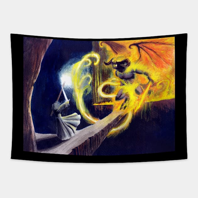 Gandalf vs. Balrog Tapestry by Robertilustrado